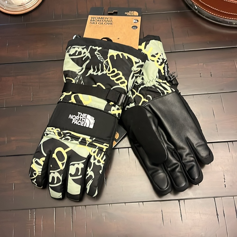 The North Face Montana Hands Print Ski Snowboard Gloves DryVent Etip Womens XL